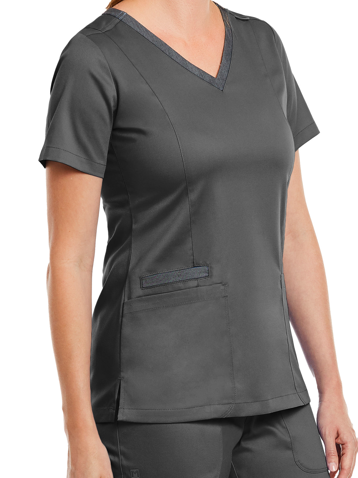 Women's Three-Pocket Heather Neck Band Top