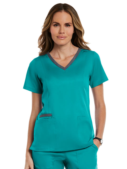 Women's Three-Pocket Heather Neck Band Top