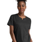 Women's Three-Pocket Notched Crew Neck Top