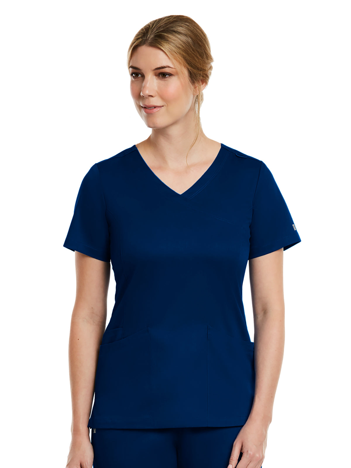 Women's Three-Pocket Curved Mock Wrap Top