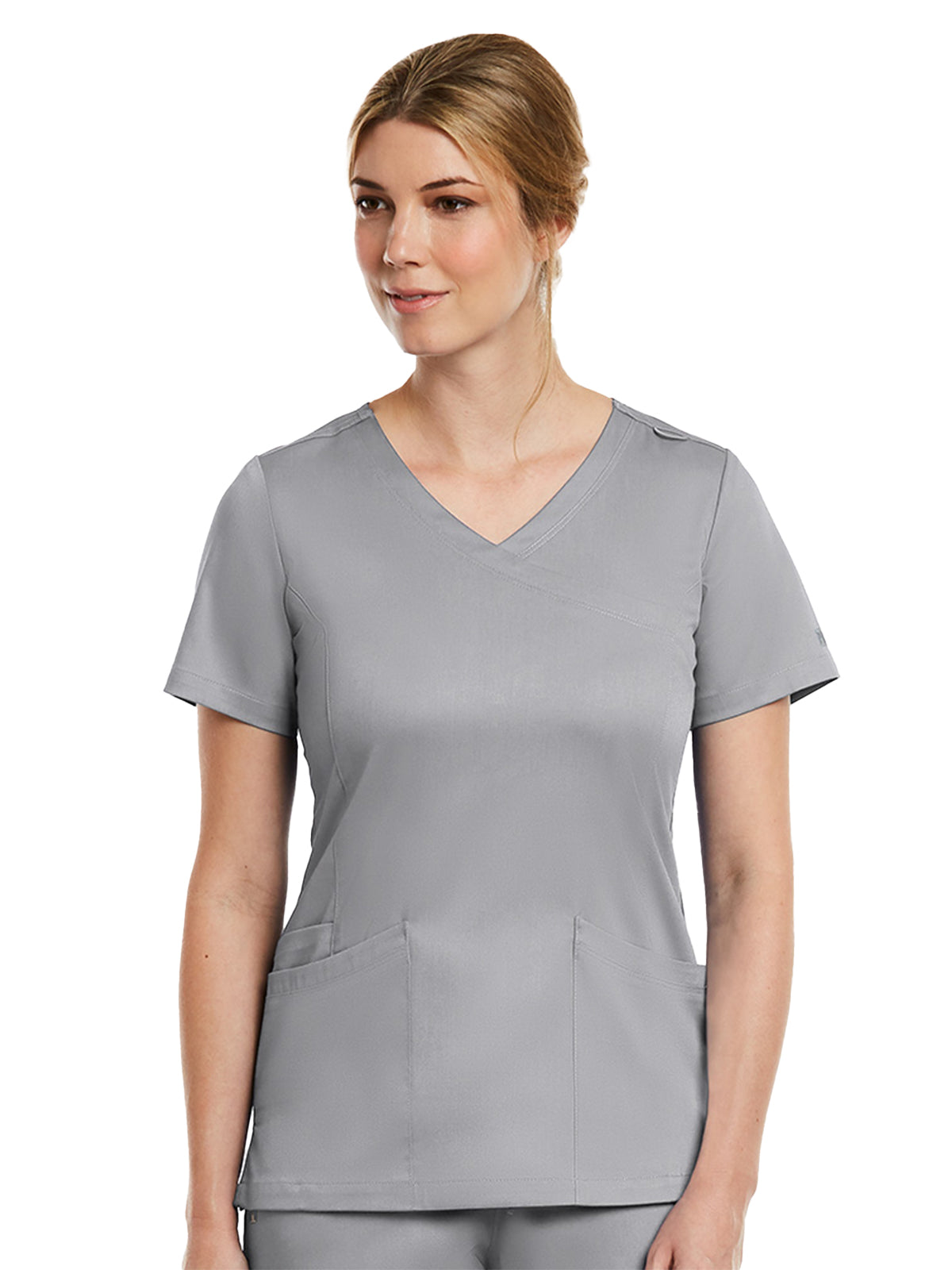 Women's Three-Pocket Curved Mock Wrap Top