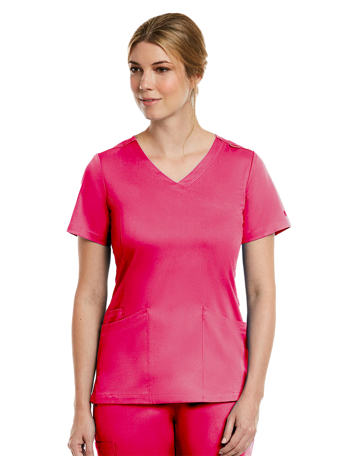 Women's Three-Pocket Curved Mock Wrap Top