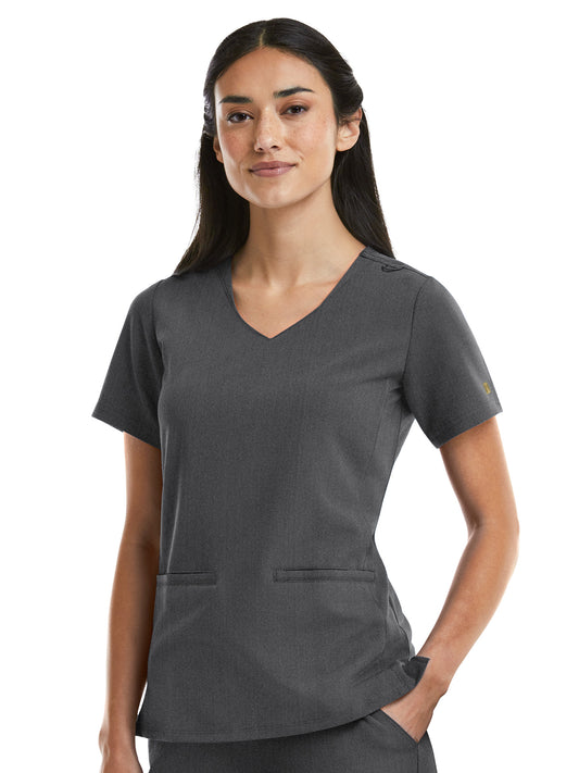 Women's Two-Pocket Curved V-Neck Top