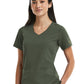 Women's Two-Pocket Curved V-Neck Top - 3903 - Olive
