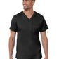 Men's One-Pocket V-Neck Top - 5501 - Black