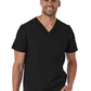 Men's One-Pocket Tuckable Contrast Piping V-Neck  Top - 5901 - Black