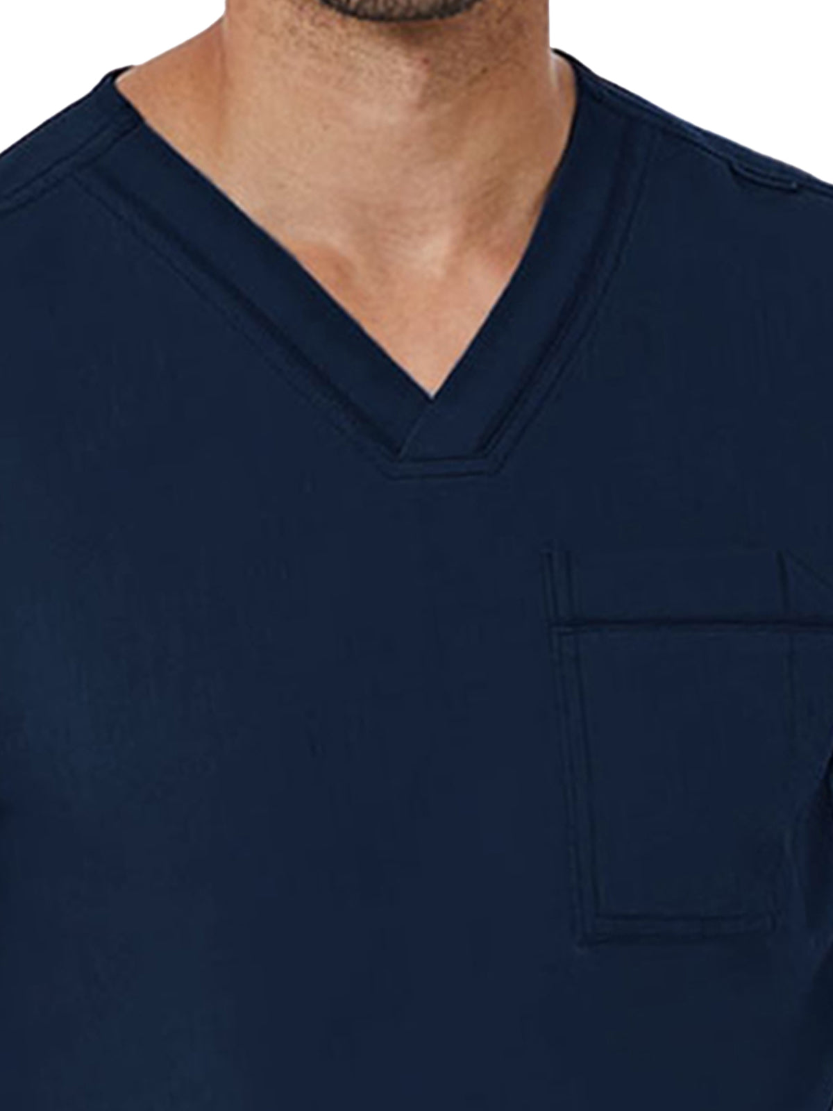 Men's One-Pocket Tuckable Contrast Piping V-Neck  Top