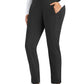 Women's Four-Pocket Wrapped Waist Tapered Pant - 60301 - Black