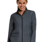 Women's Three-Pocket Hi-Collar Zip Front Jacket - 7091 - Heather Grey