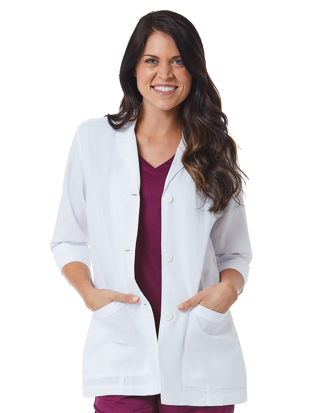 Women's 3/4-Sleeve Two-Pocket 28.5" Lab Coat