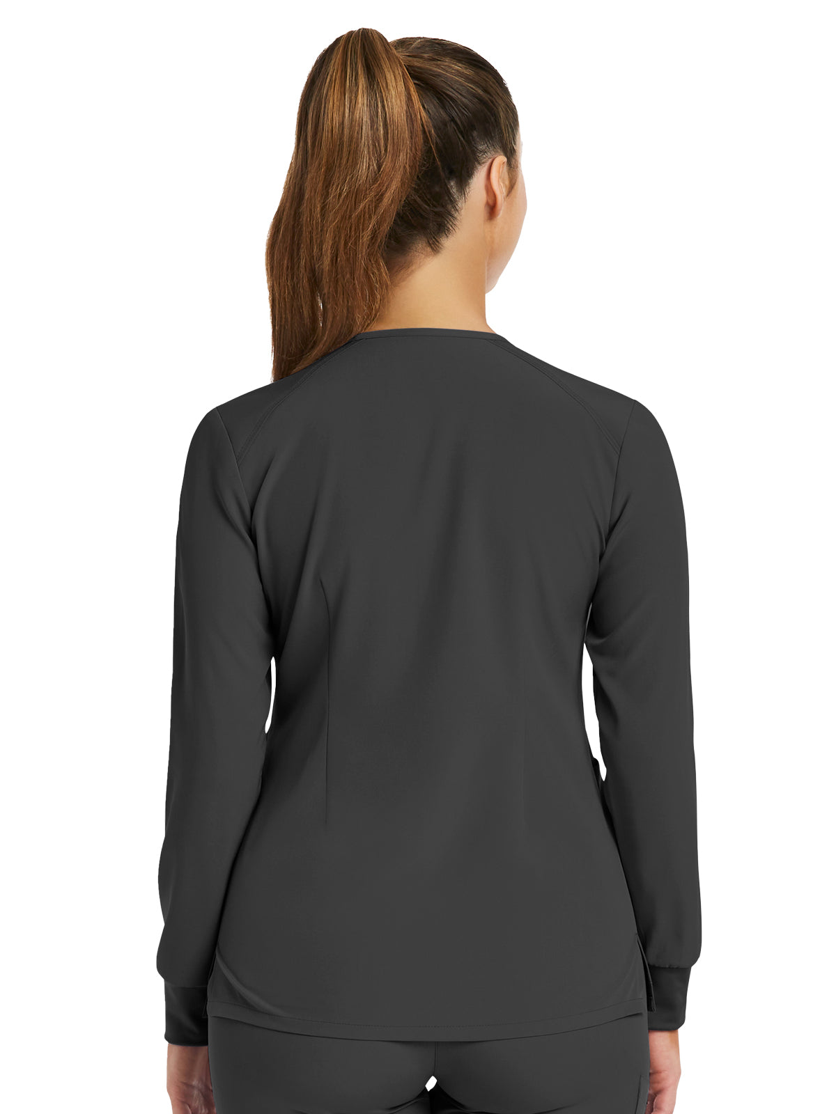 Women's Three-Pocket Round Neck Scrub Jacket