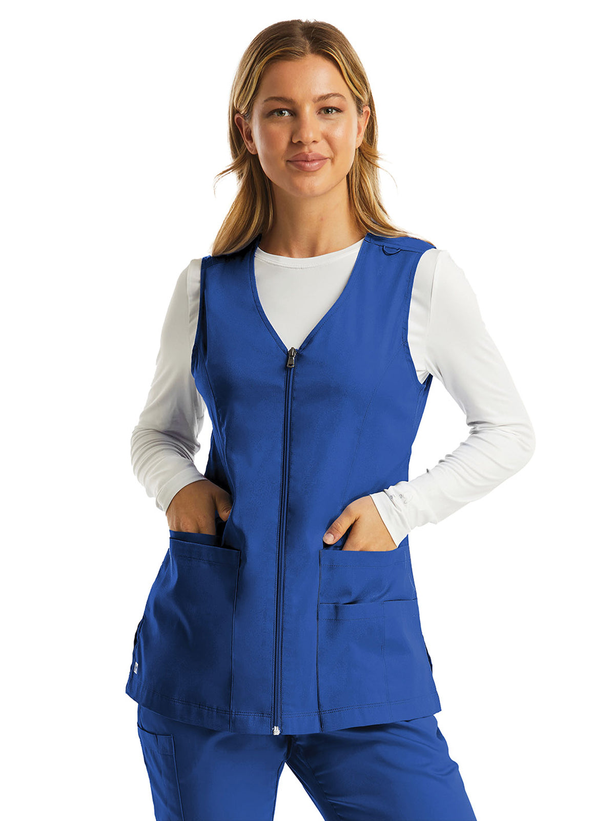 Women's Five-Pocket Zip-Front V-Neck Vest