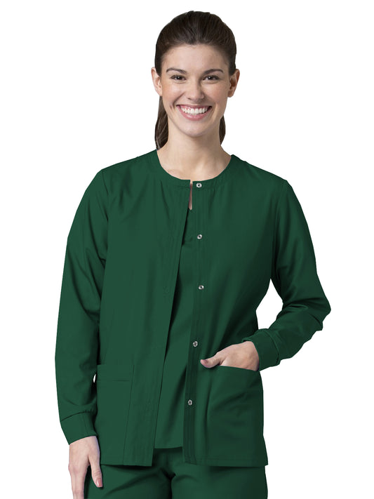 Women's Four-Pocket Warm-Up Jacket - 8706 - Hunter Green