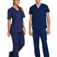 Unisex One-Pocket V-Neck and Two-Pocket Drawstring Cargo Scrub Set