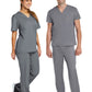 Unisex One-Pocket V-Neck and Two-Pocket Drawstring Cargo Scrub Set