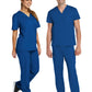 Unisex One-Pocket V-Neck and Two-Pocket Drawstring Cargo Scrub Set