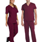 Unisex One-Pocket V-Neck and Two-Pocket Drawstring Cargo Scrub Set