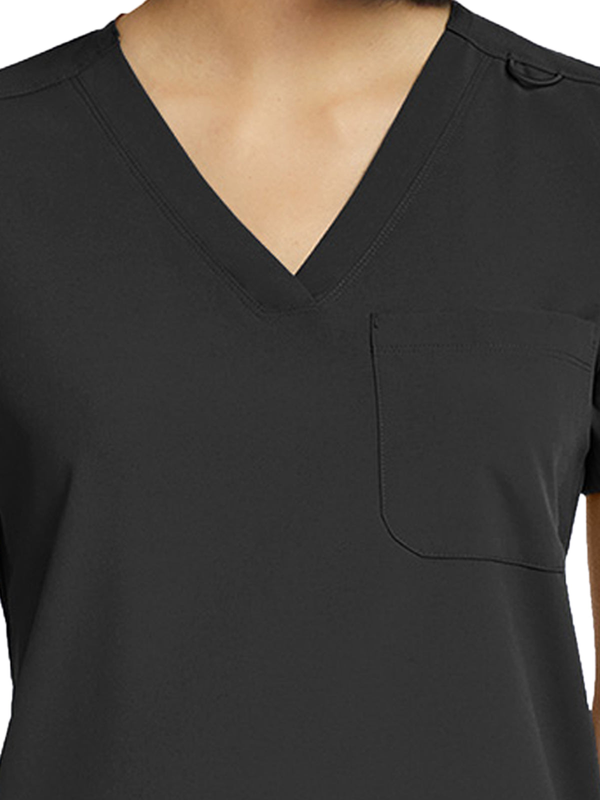 Women's Fitted One-Pocket V-Neck Top