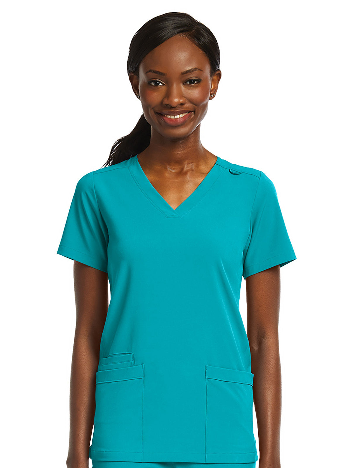 Women's Fitted Two-Pocket V-Neck Top