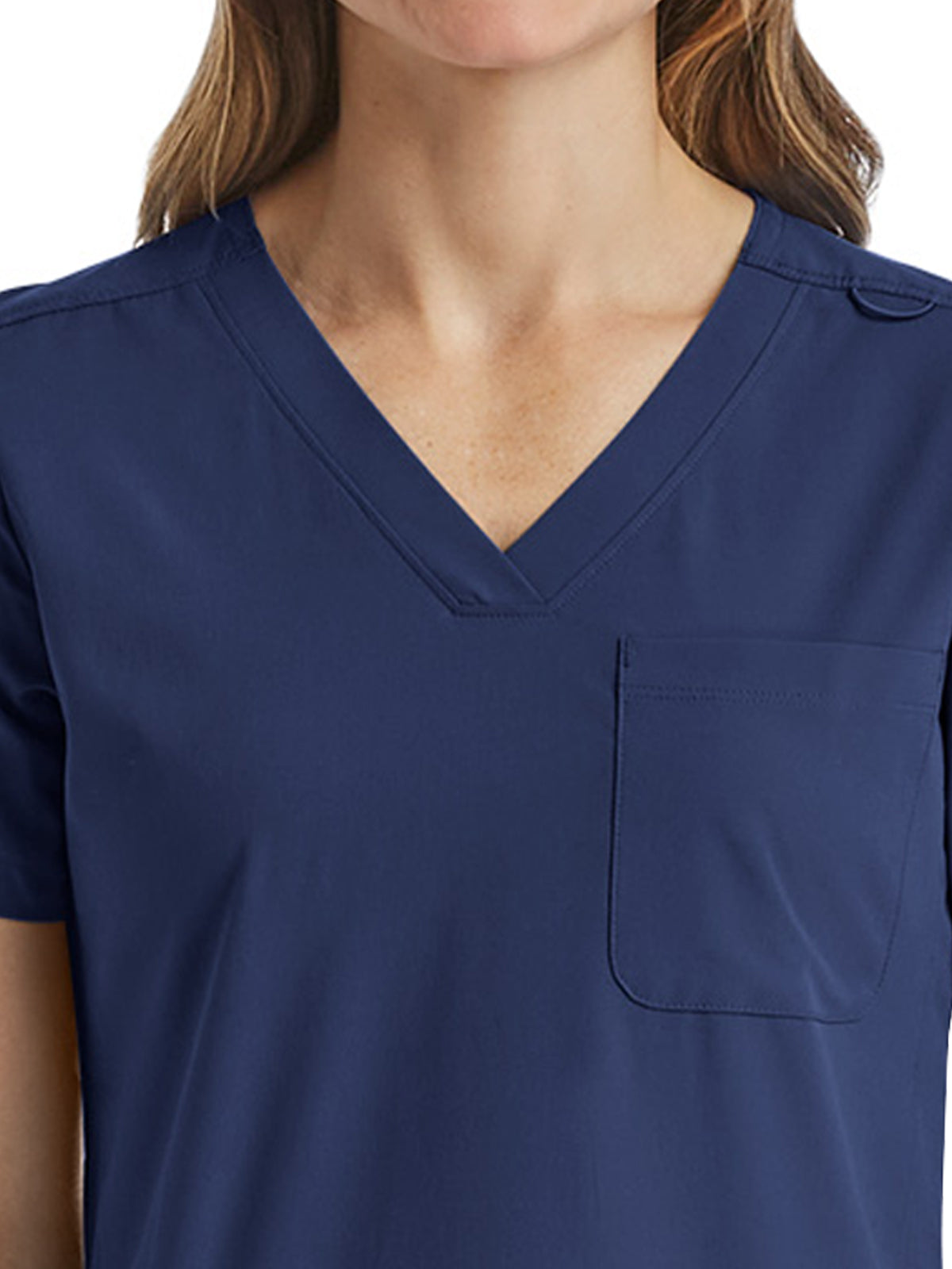 Women's Fitted Six-Pocket V-Neck Scrub Top