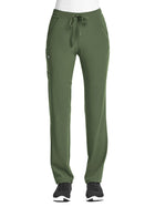 Women's Fitted Five-Pocket Tapered Leg Pant - SJ201 - Olive