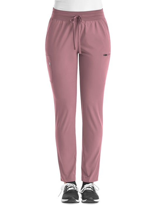 Women's Fitted Six-Pocket Skinny Leg Pant - SJ203 - Dusty Rose