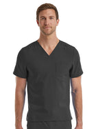 Unisex One-Pocket V-Neck Top - SJ501 - Pewter