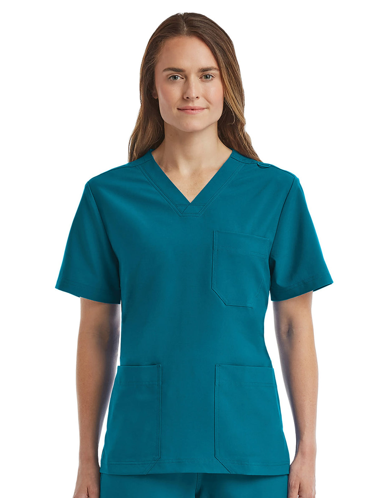 Unisex Three-Pocket V-Neck Scrub Top