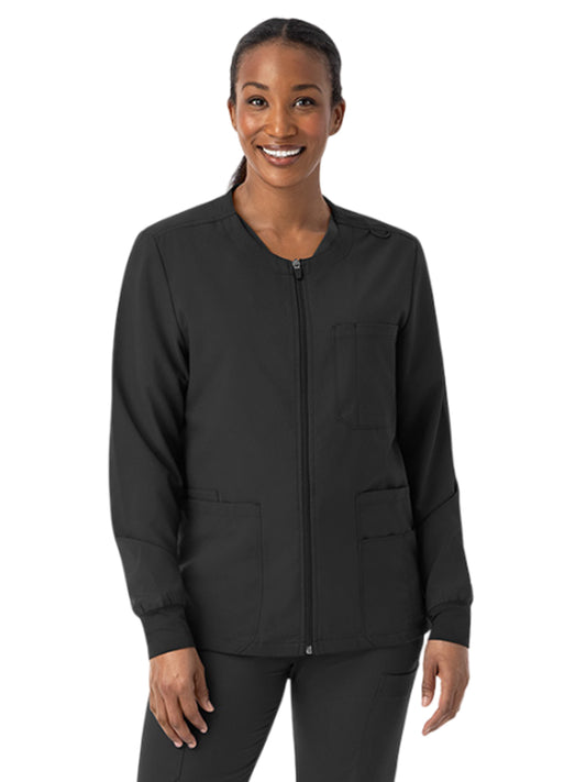 Unisex 7-Pocket Scrub Jacket - SJ701 - Black
