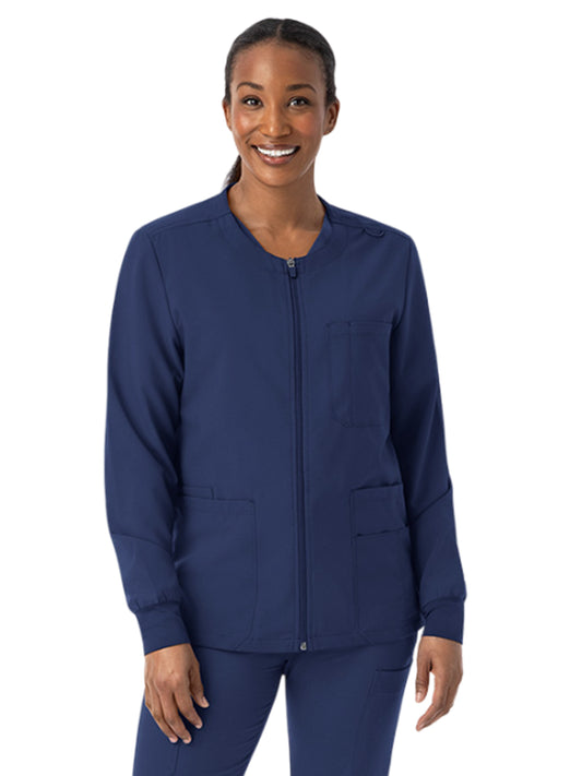 Unisex 7-Pocket Scrub Jacket - SJ701 - Navy