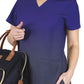 Women's Two-Pocket V-Neck Print Scrub Top