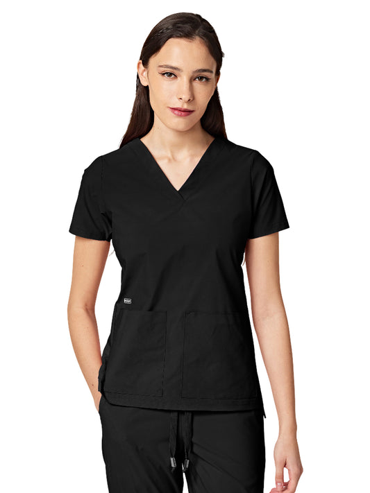 Women's Two-Pocket CRESSY V-Neck Top - 1001 - Black