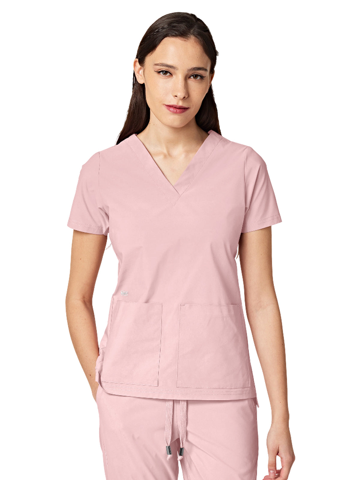 Women's Two-Pocket CRESSY V-Neck Top - 1001 - Light Pink