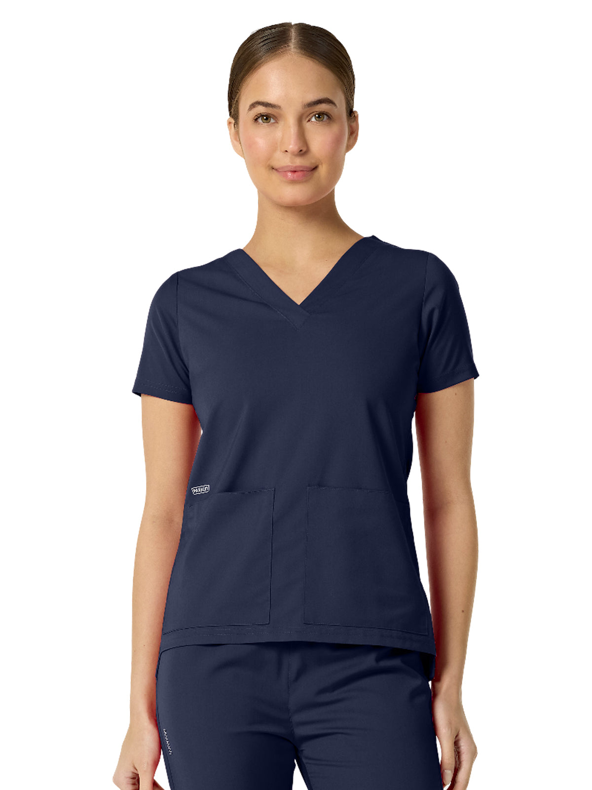 Women's Two-Pocket ASTRID V-Neck Top - 1006 - Navy