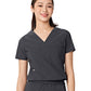 Women's Two-Pocket Tuck Band VALENCIA V-Neck Top - 1011 - Charcoal