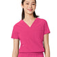 Women's Two-Pocket Tuck Band VALENCIA V-Neck Top - 1011 - Hot Pink