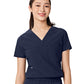 Women's Two-Pocket Tuck Band VALENCIA V-Neck Top - 1011 - Navy