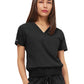 Women's Two-Pocket LUNA Tuck Band V-Neck Top - 1018 - Black
