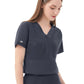 Women's Two-Pocket LUNA Tuck Band V-Neck Top - 1018 - Charcoal