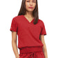 Women's Two-Pocket LUNA Tuck Band V-Neck Top - 1018 - Ruby Red