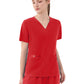 Women's Five-Pocket AURORA V-Neck Top - 1028 - Ruby Red