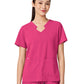 Women's Two-Pocket TESS Mandarin Mock Wrap Top - 1041 - Hot Pink