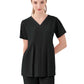 Women's One-Pocket ASPEN Peplum Maternity V-Neck Top - 1068 - Black