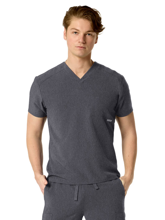 Men's One-Pocket SANTIAGO Basic V-Neck Top - 1501 - Heather Grey