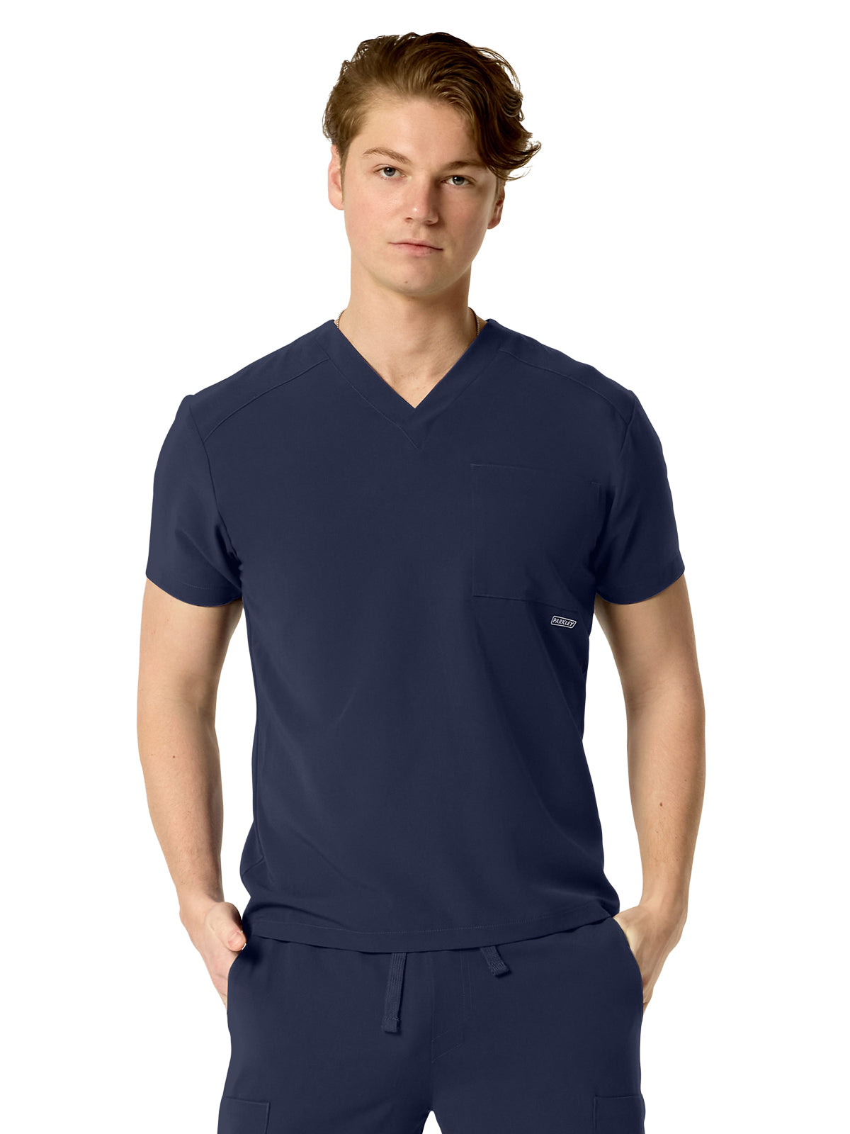 Men's One-Pocket SANTIAGO Basic V-Neck Top - 1501 - Navy