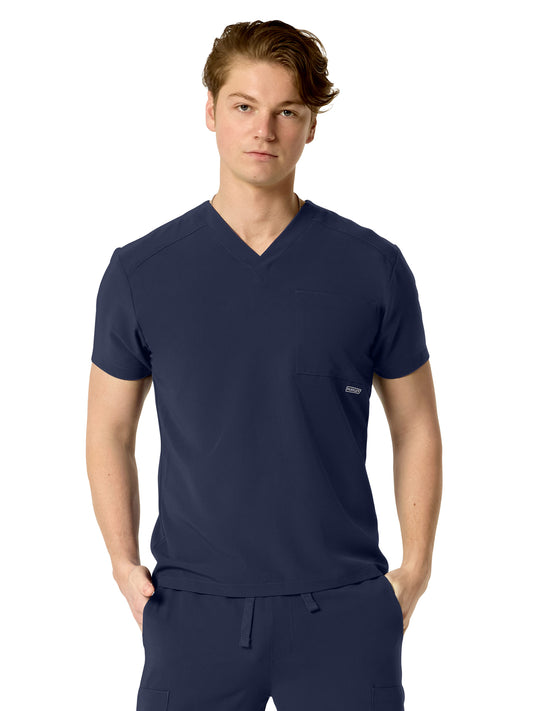 Men's One-Pocket SANTIAGO Basic V-Neck Top - 1501 - Navy