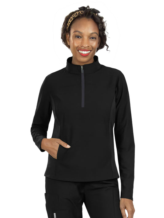 Women's Two-Pocket Perfect Quarter Zip Jacket - 6036 - Black