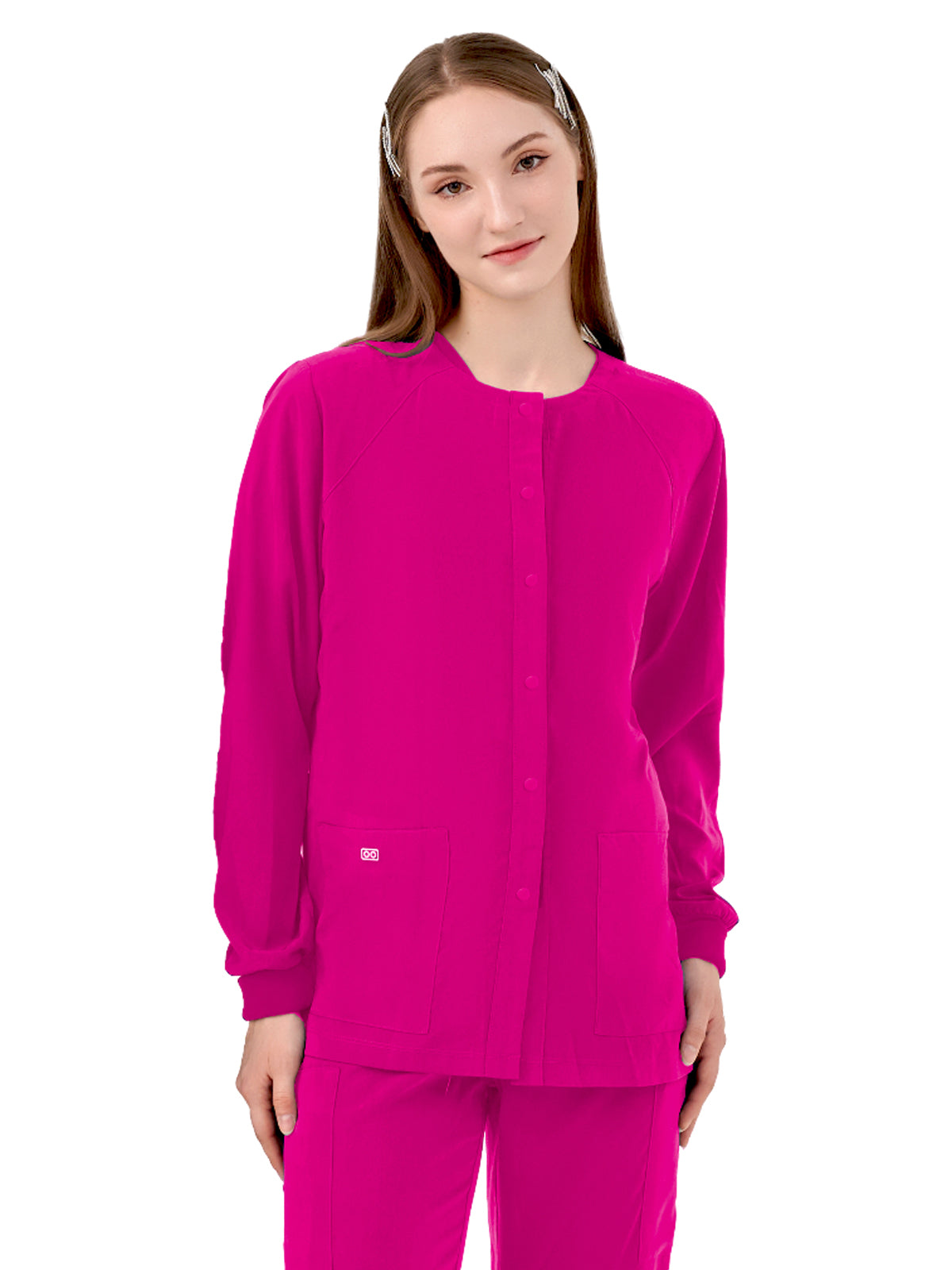 Women's Two-Pocket CELESTE Snap Front Jacket - 6048 - Parkley Pink