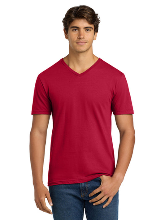 Men's Pocketless V-Neck T-Shirt - 64V00 - Cherry Red