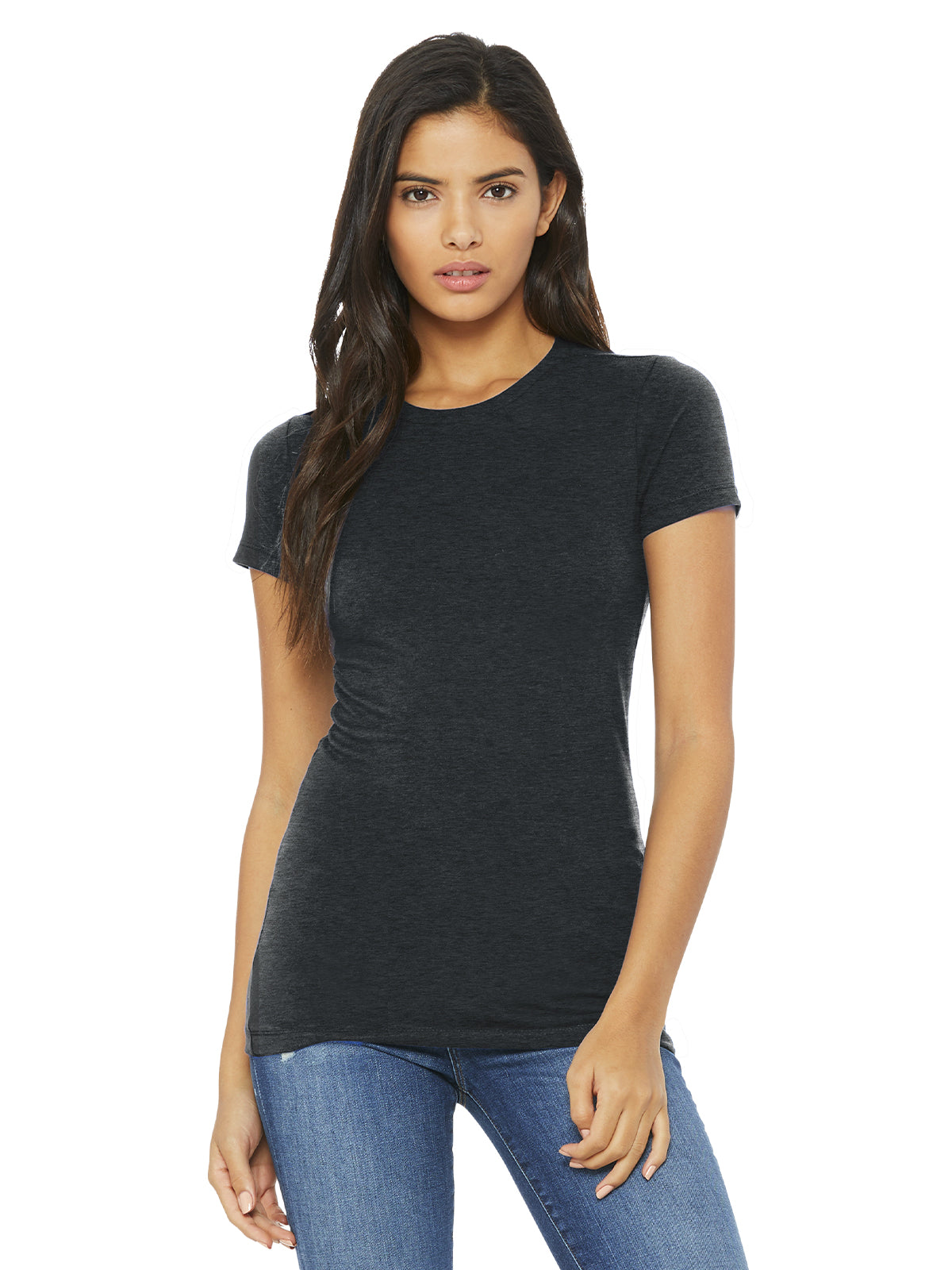 Women's Slim Fit Tee - BC6004 - Dark Grey Heather